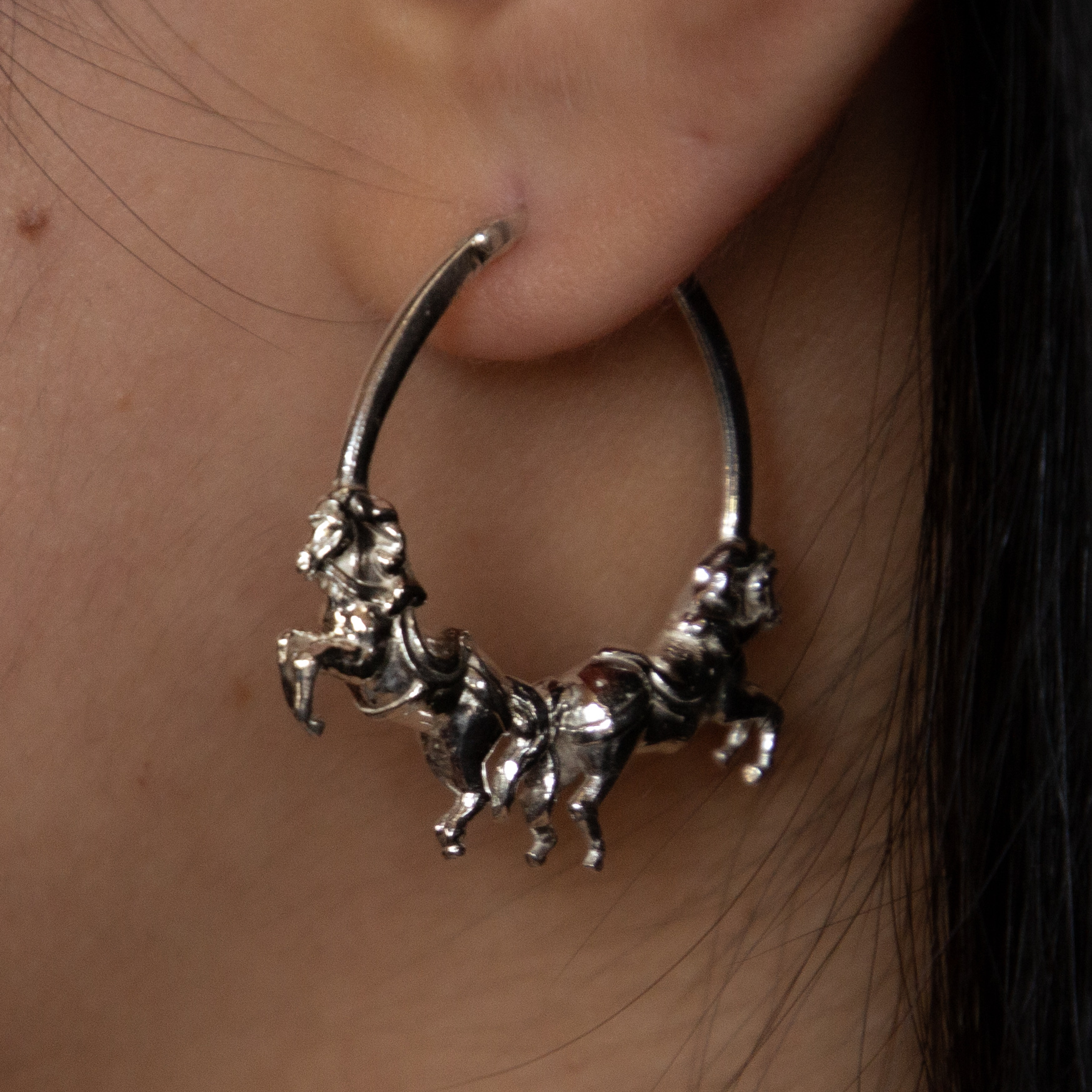 Silver carousel hoops