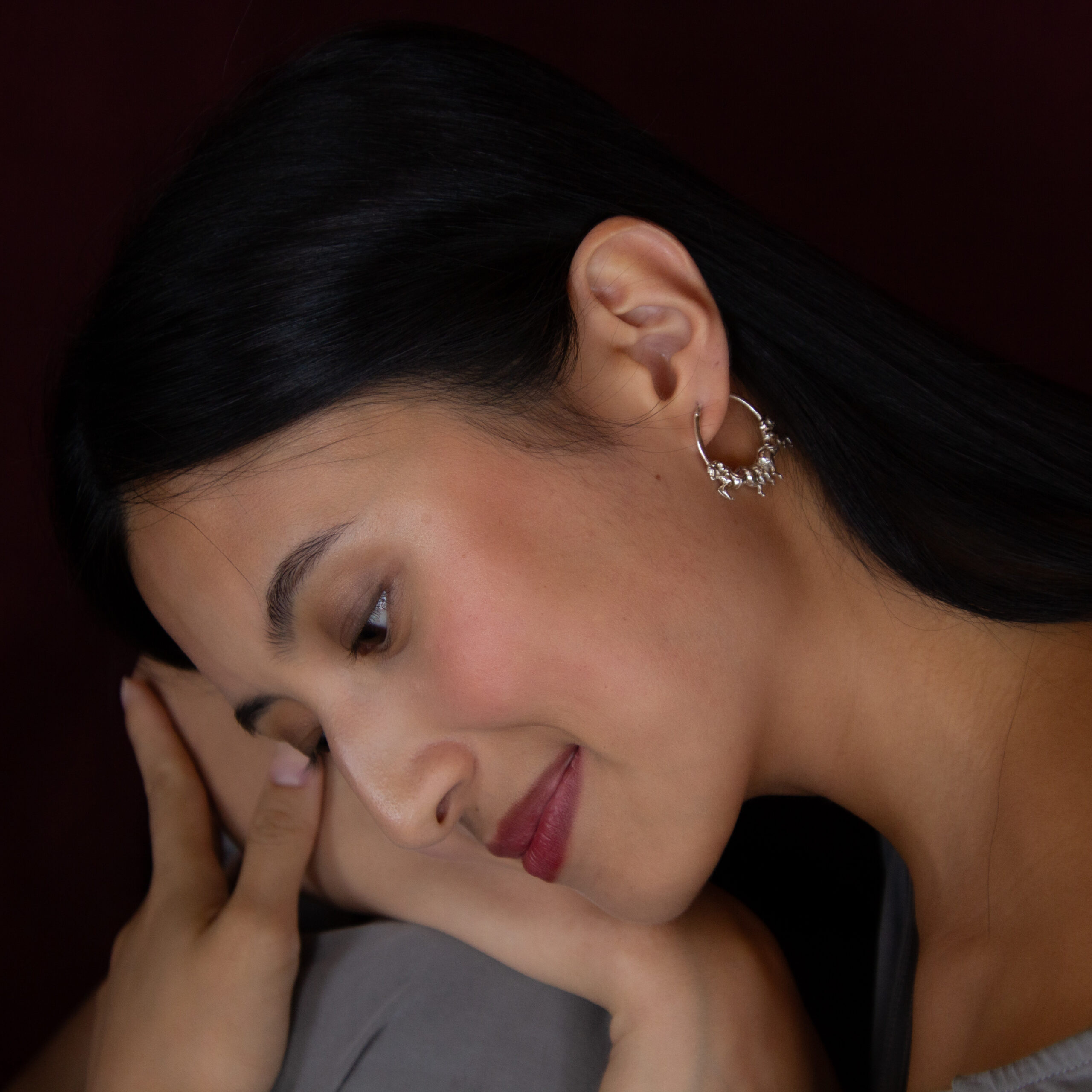 Silver carousel hoops