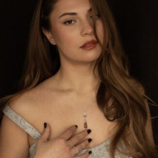 Fiora necklace with smokey quartz drop