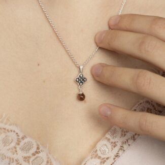 Fiora necklace with smokey quartz bead